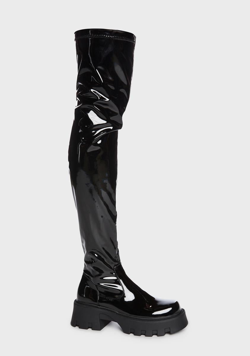 Black Milly Thigh High Boots