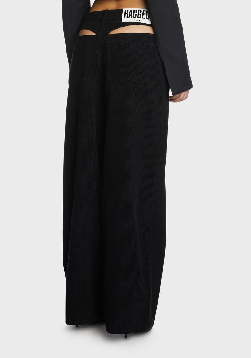 Cord Cut Out Release Jeans