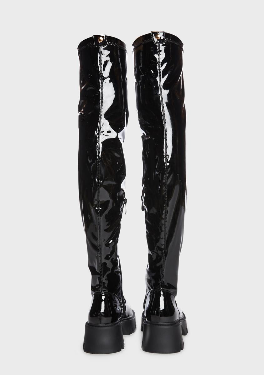 Black Milly Thigh High Boots