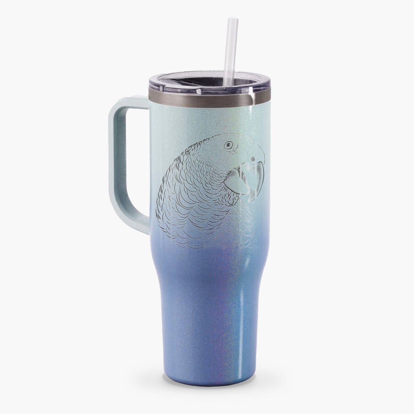 African Grey Parrot - 40oz Tumbler with Handle