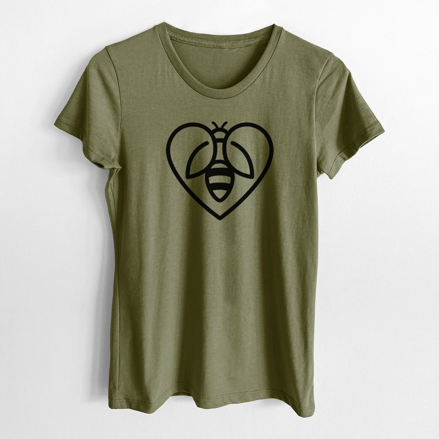 Bee Heart Icon - Women's Crewneck - Made in USA - 100% Organic Cotton