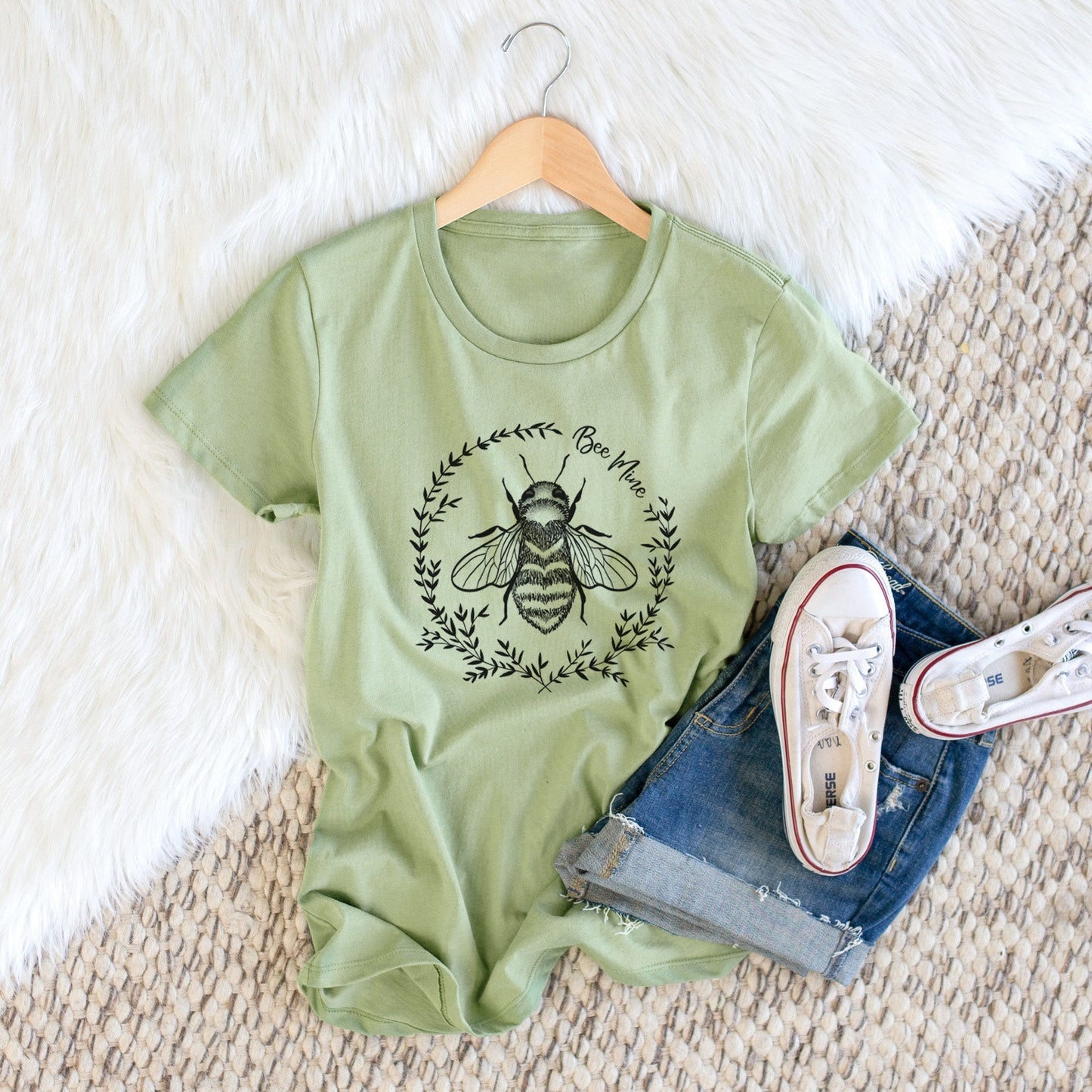 Bee Mine - Women's Crewneck - Made in USA - 100% Organic Cotton