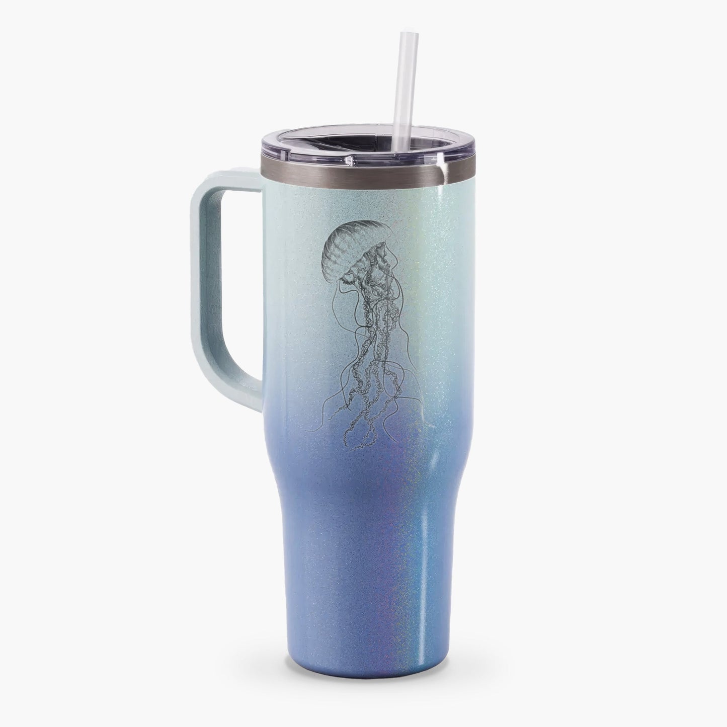 Black Sea Nettle Jellyfish - Chrysaora achlyos - 40oz Tumbler with Handle