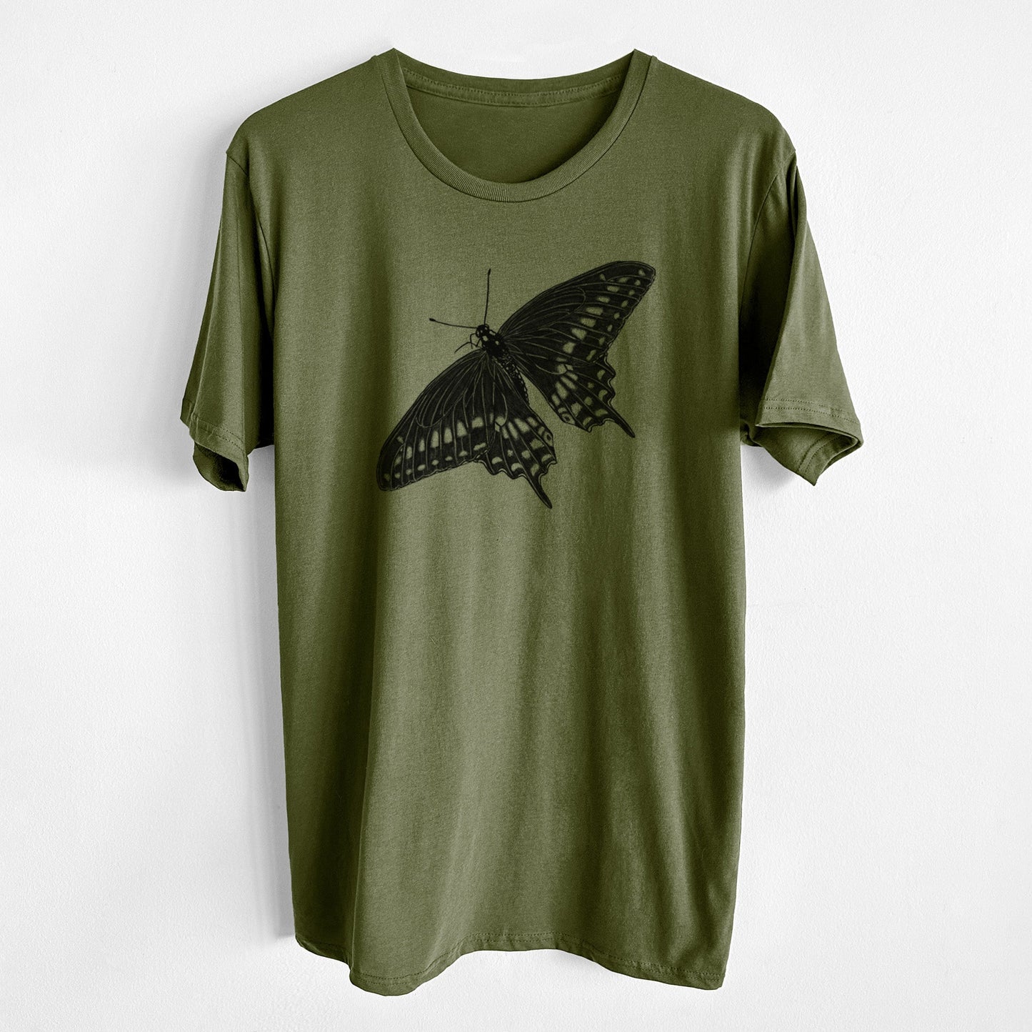 Black Swallowtail Butterfly - Papilio polyxenes - Unisex Crewneck - Made in USA - 100% Organic Cotton