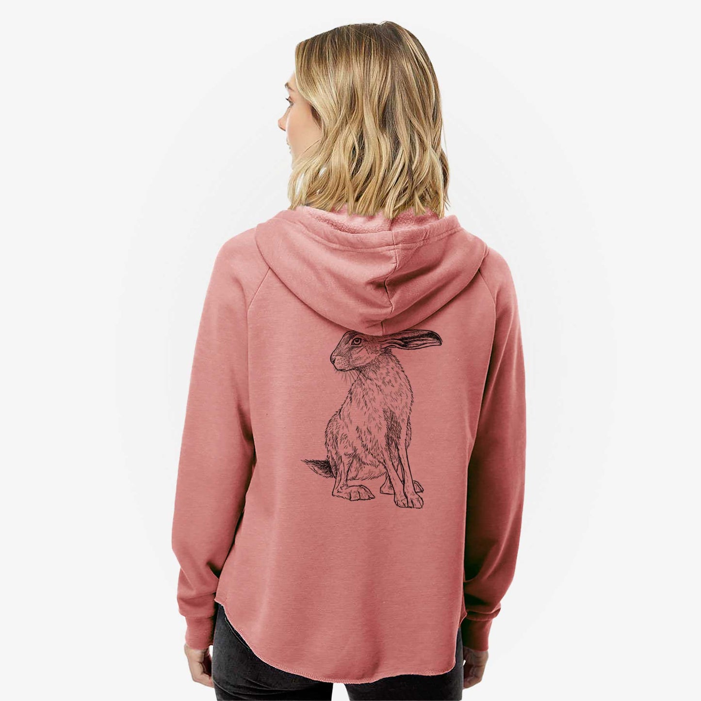 Black-tailed Jackrabbit - Lepus californicus - Women's Cali Wave Zip-Up Sweatshirt
