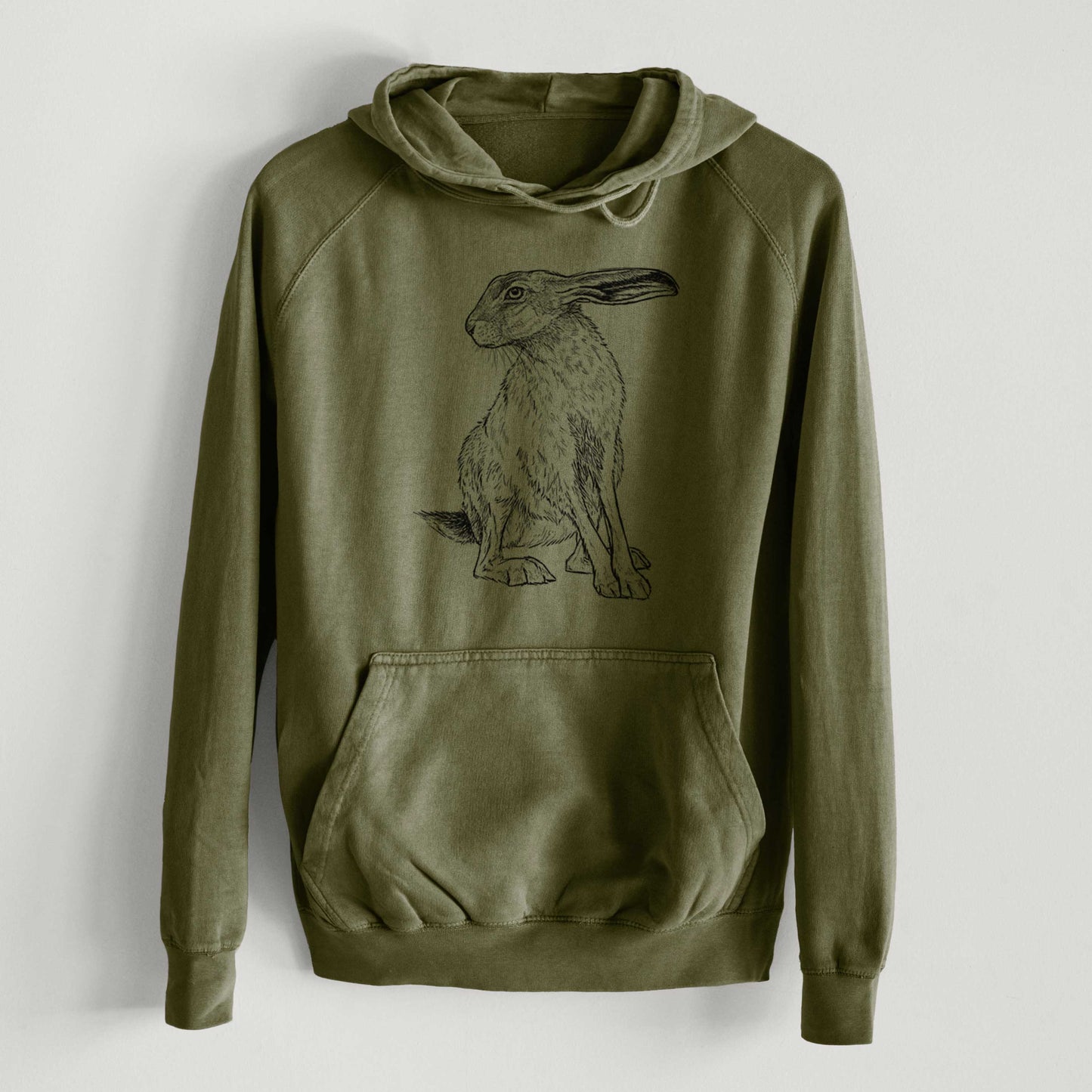 Black-tailed Jackrabbit - Lepus californicus - Mid-Weight Unisex Vintage 100% Cotton Hoodie