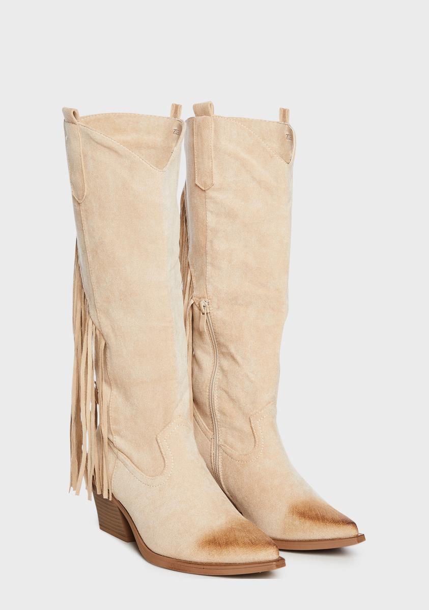 Swept Away Cowboy Boots - Nude
