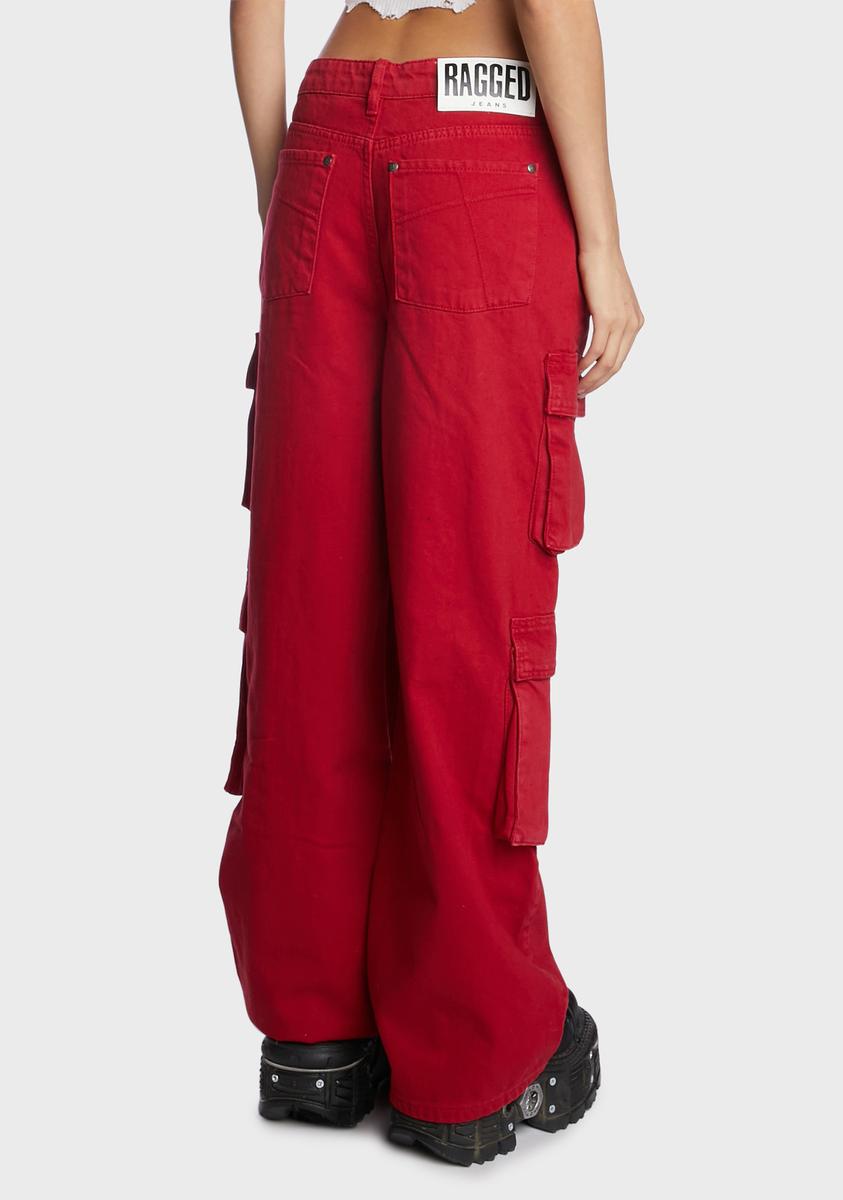 Red Combat Release Jeans