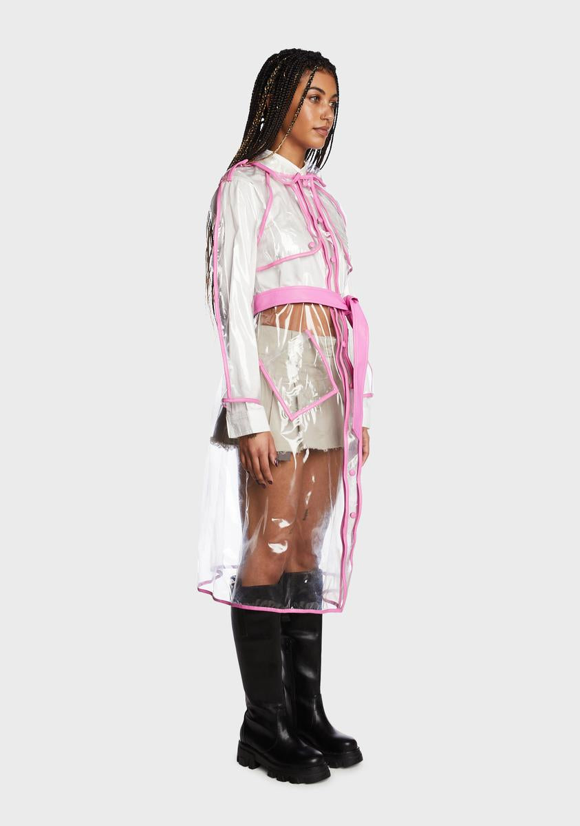 Sweet Drizzle Forecast Clear Trench Coat