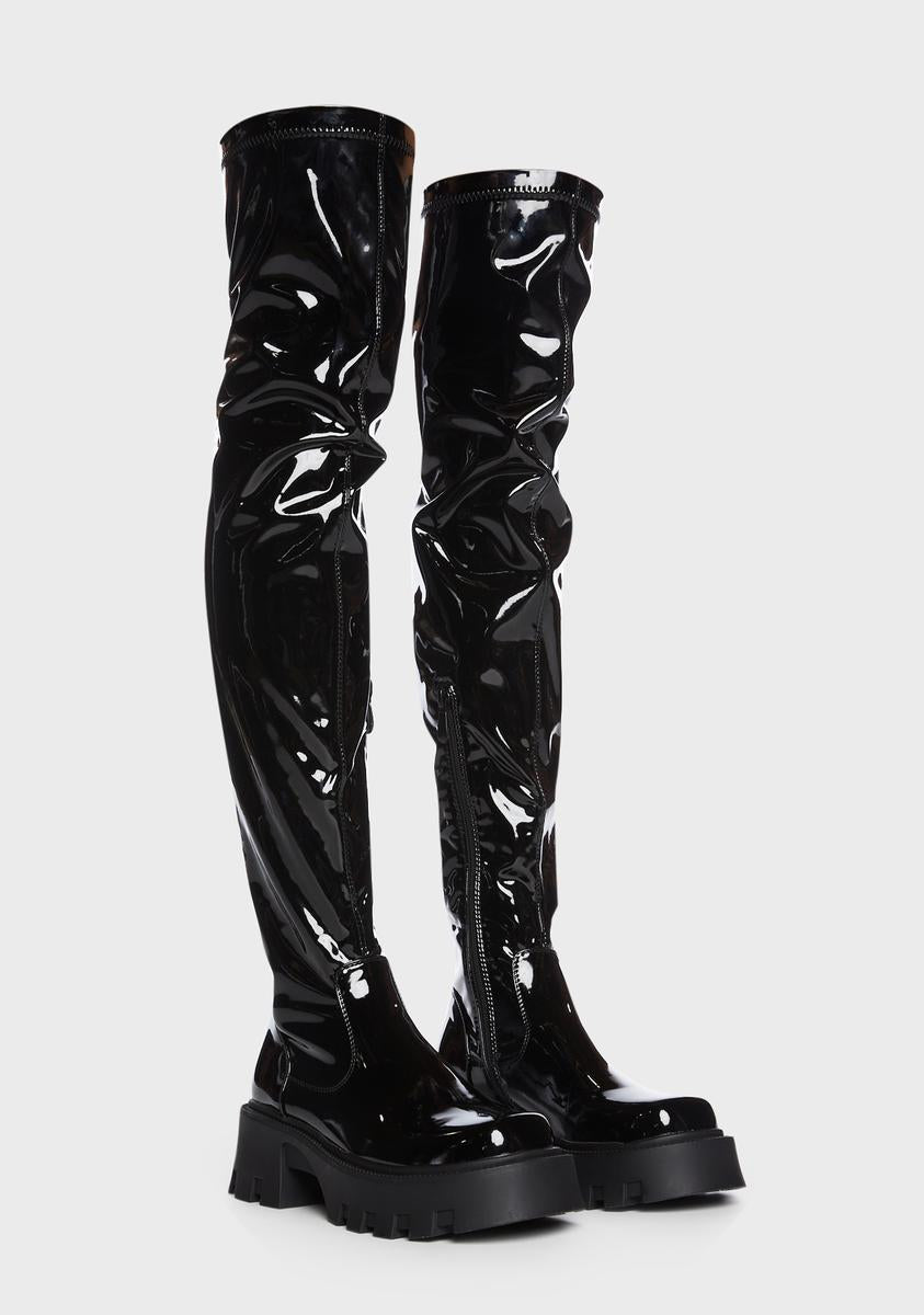 Black Milly Thigh High Boots