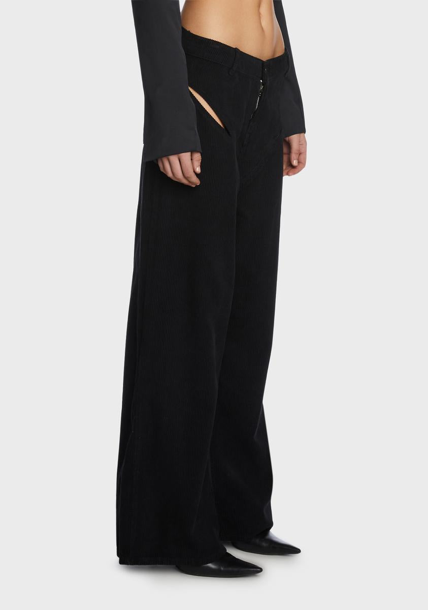 Cord Cut Out Release Jeans
