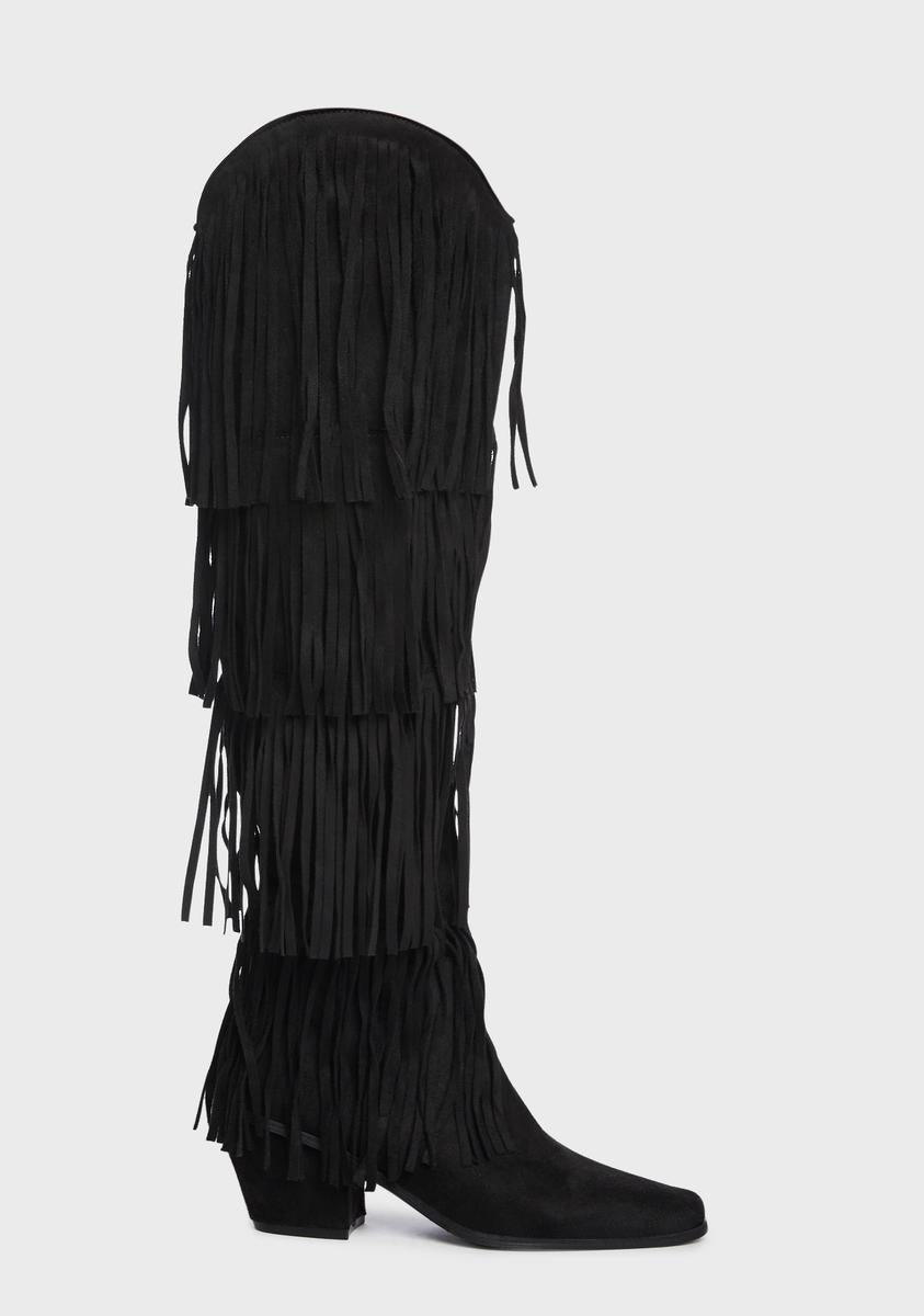 Ride The Beat Fringe Cowboy Boots