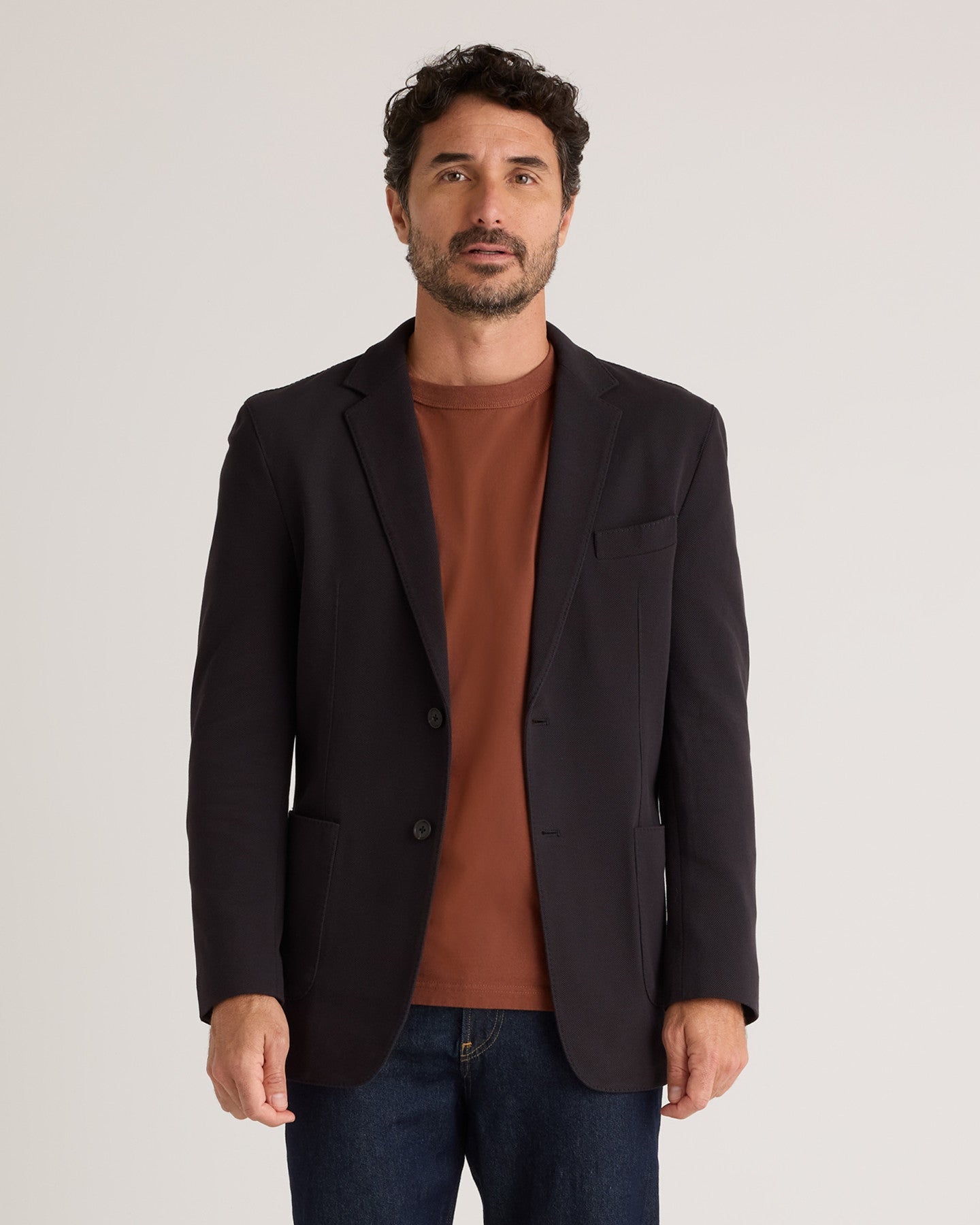 Cotton Pique Knit Blazer