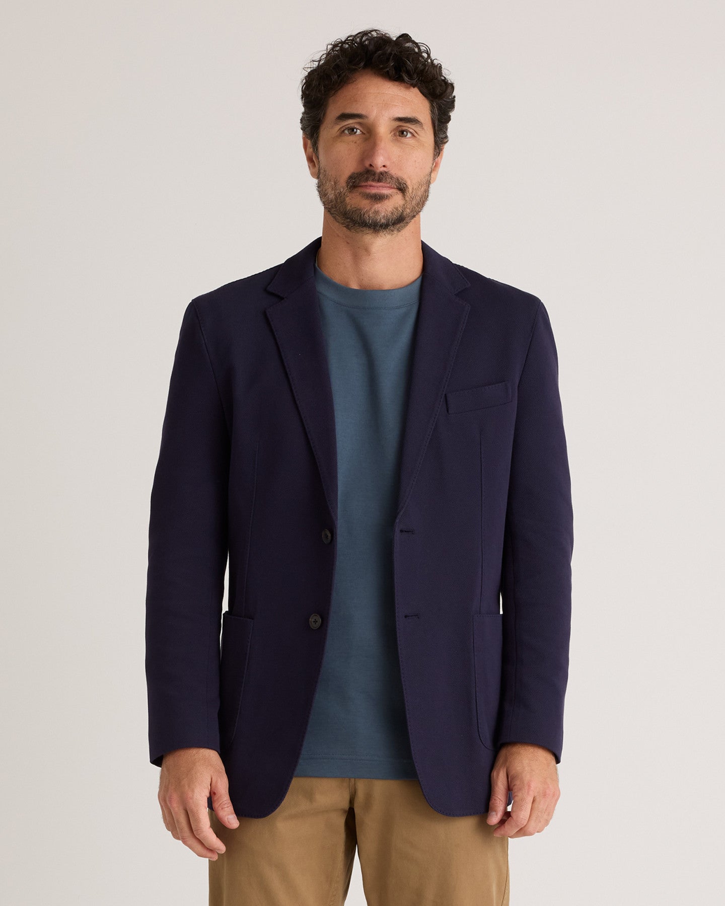 Cotton Pique Knit Blazer