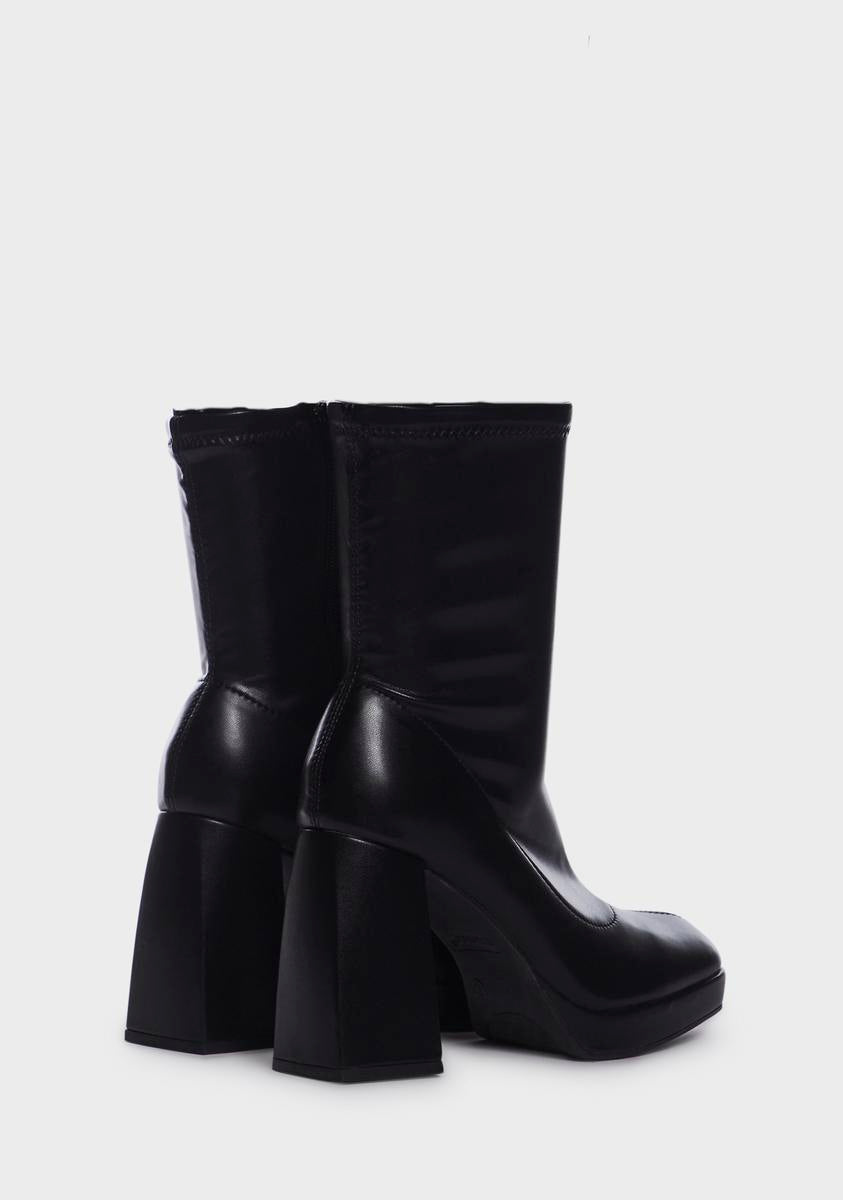 Dark Quiet Approach Heeled Sock Boots
