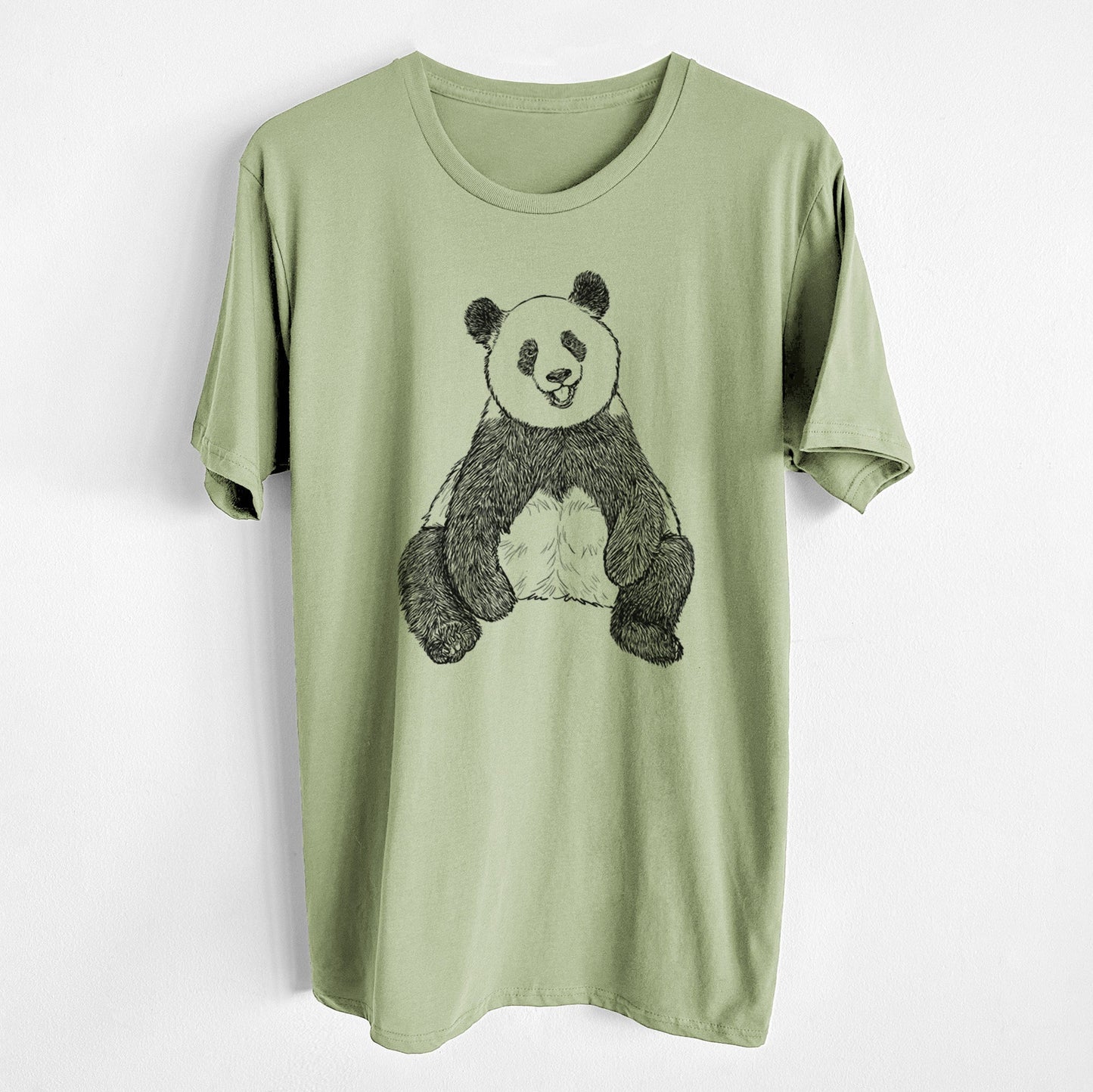 Ailuropoda melanoleuca - Giant Panda Sitting - Unisex Crewneck - Made in USA - 100% Organic Cotton