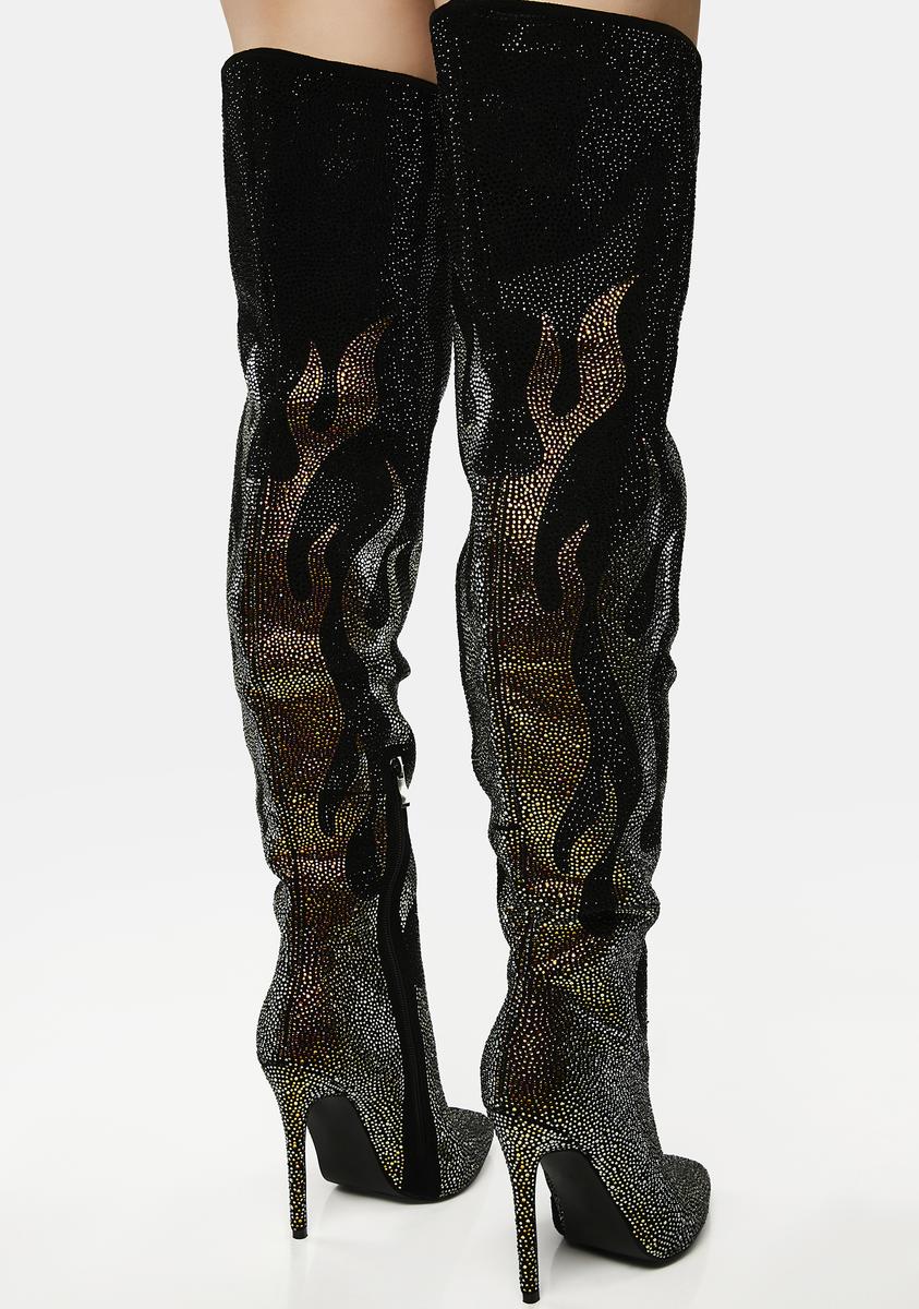 Bling Of Fire Stiletto Boots