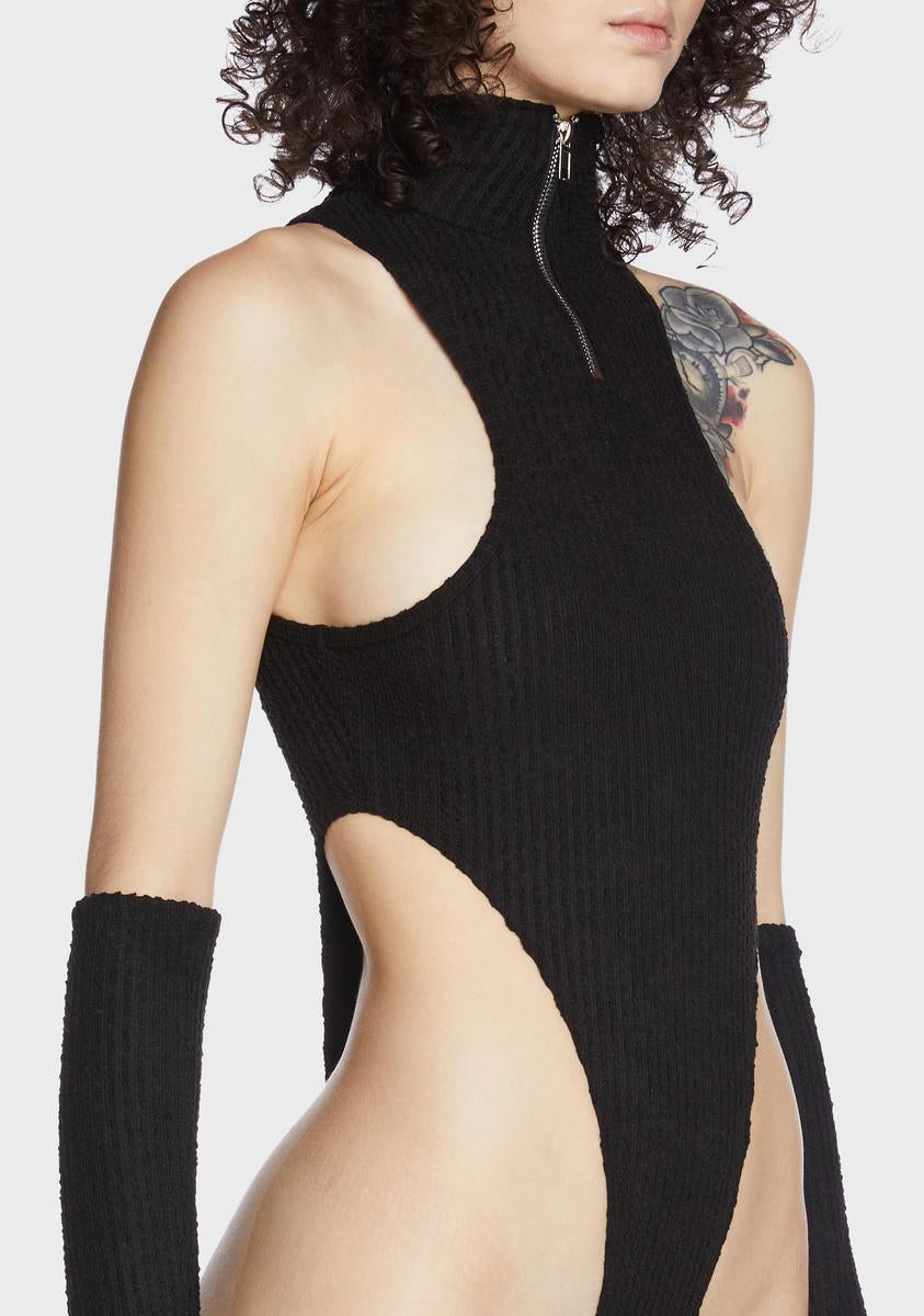 Topaz Knit Bodysuit And Gloves Set