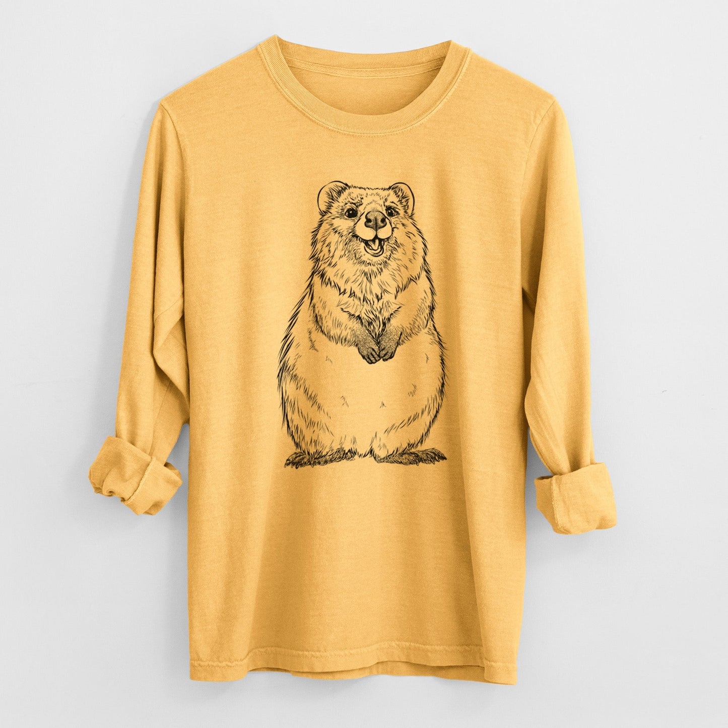Quokkas - Setonix brachyurus - Heavyweight 100% Cotton Long Sleeve