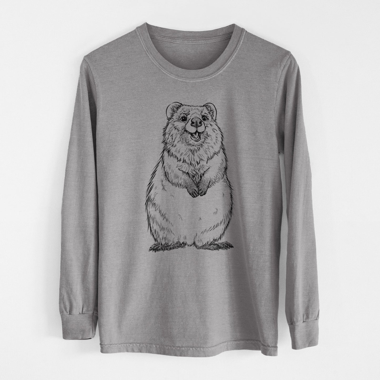 Quokkas - Setonix brachyurus - Heavyweight 100% Cotton Long Sleeve