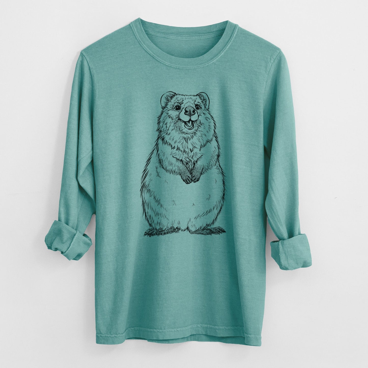 Quokkas - Setonix brachyurus - Heavyweight 100% Cotton Long Sleeve
