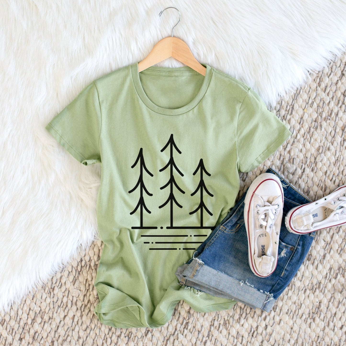 Three Trees - Women's Crewneck - Made in USA - 100% Organic Cotton