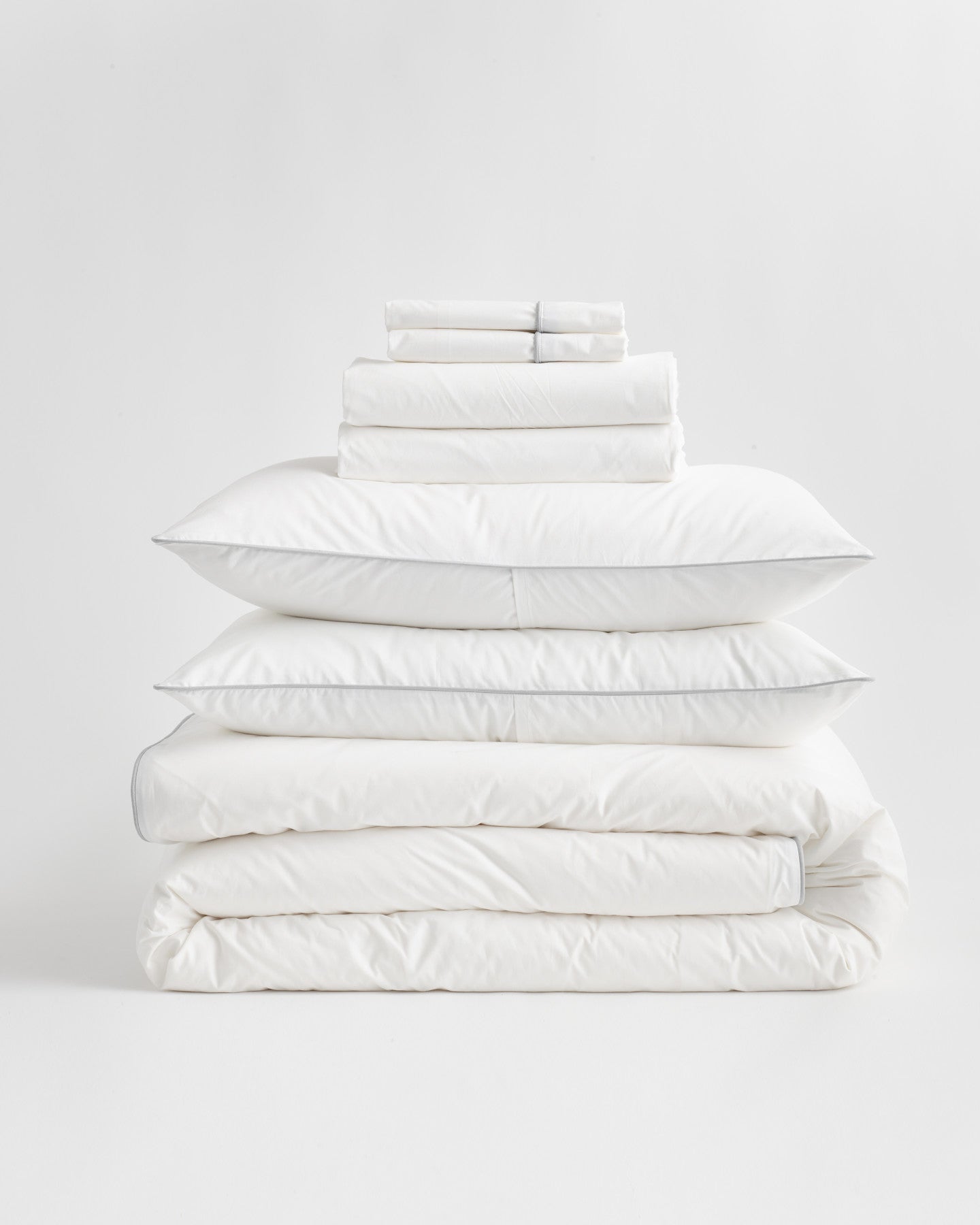 Classic Organic Percale Piped Deluxe Bedding Bundle