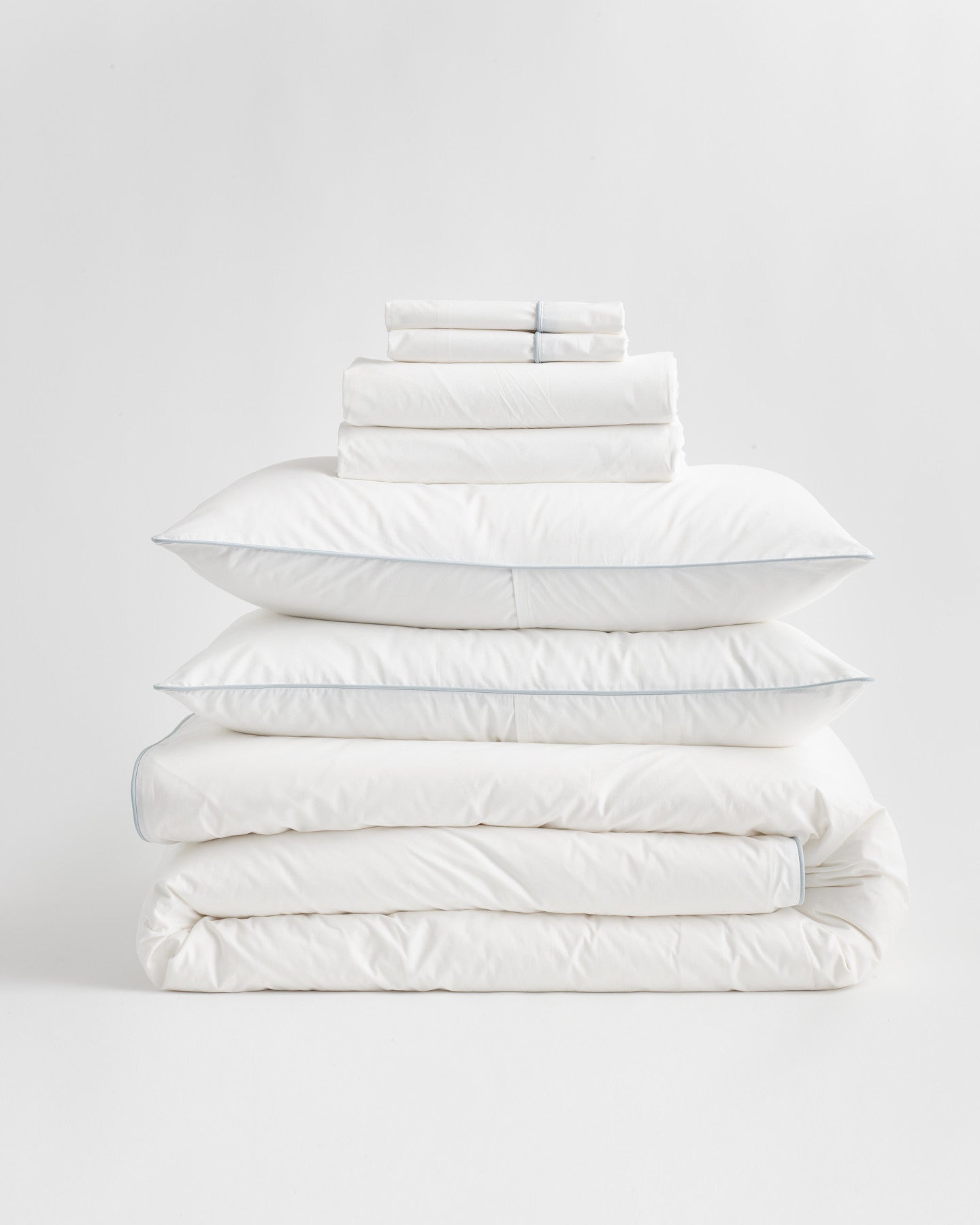 Classic Organic Percale Piped Deluxe Bedding Bundle