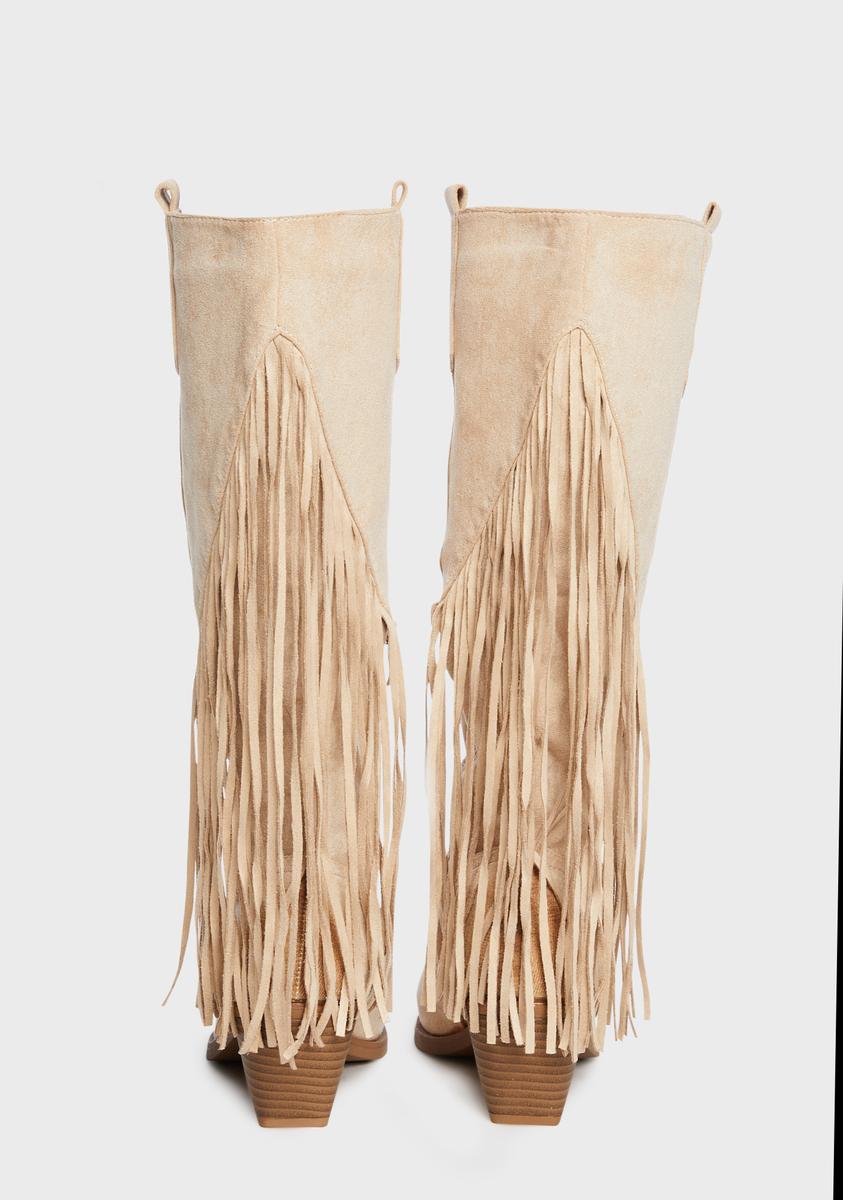 Swept Away Cowboy Boots - Nude