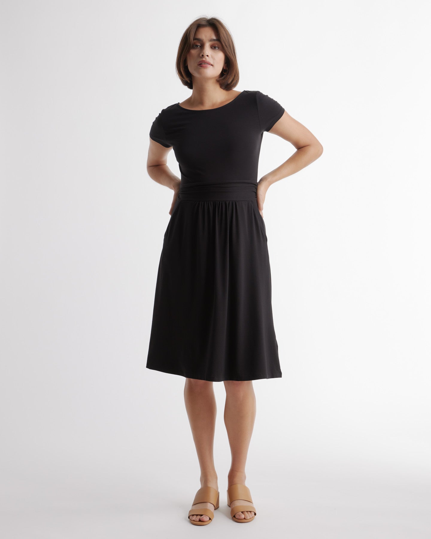 Tencel Jersey Ruched Waist Dress