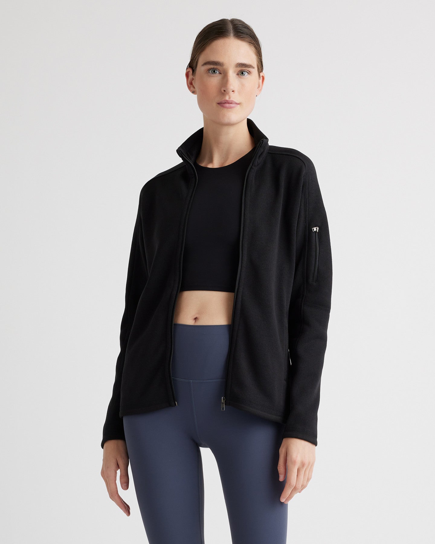 Sweater-Knit Fleece Full-Zip Jacket