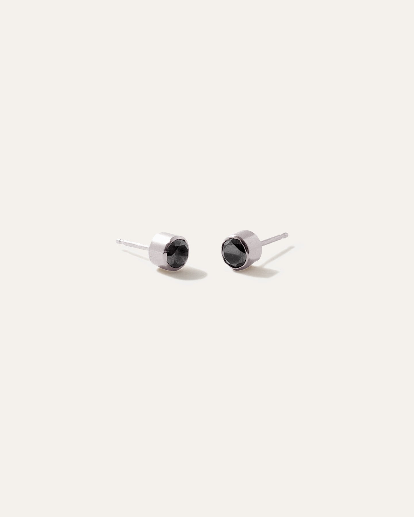 14K Gold Black Diamond Bezel Studs