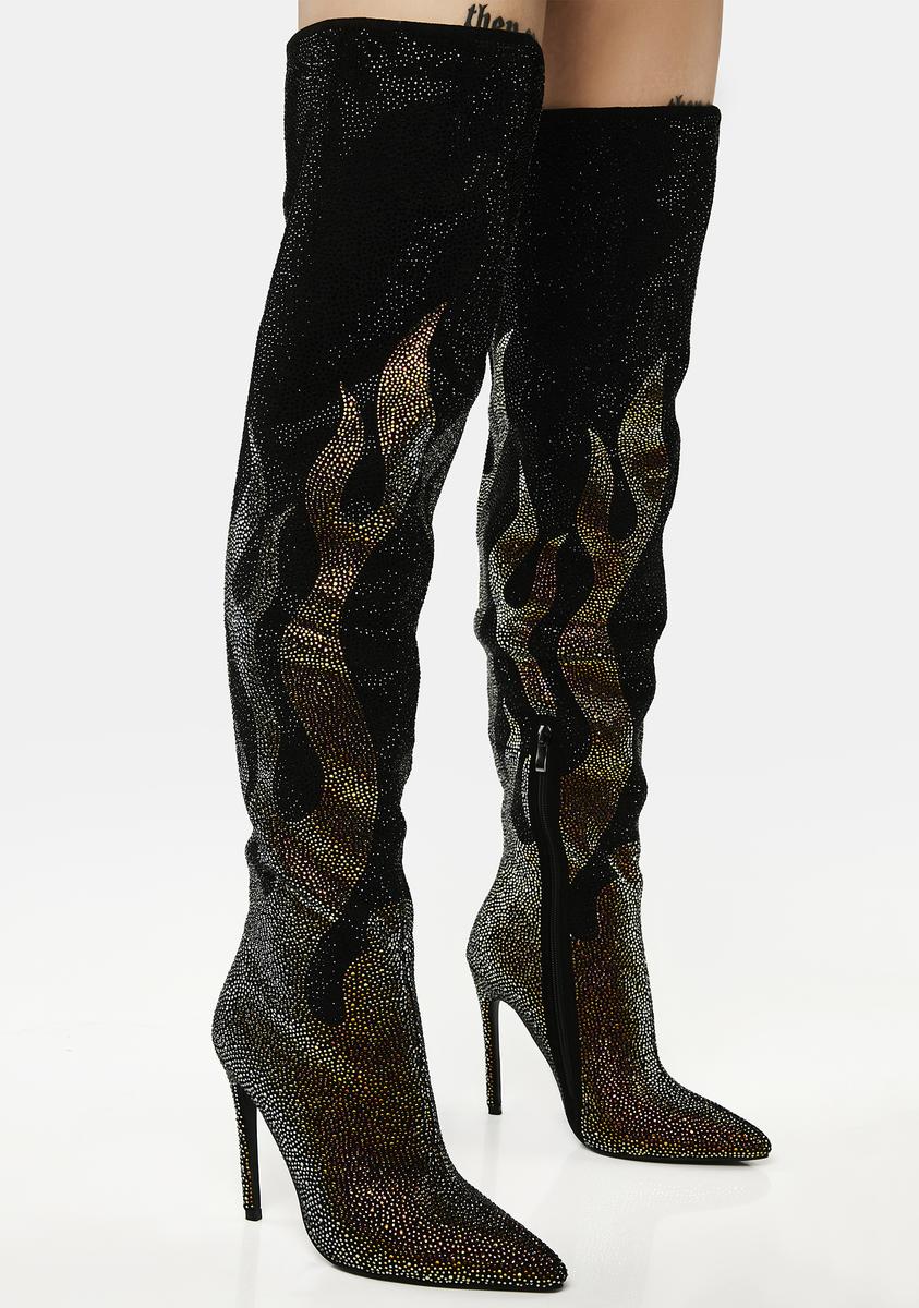 Bling Of Fire Stiletto Boots