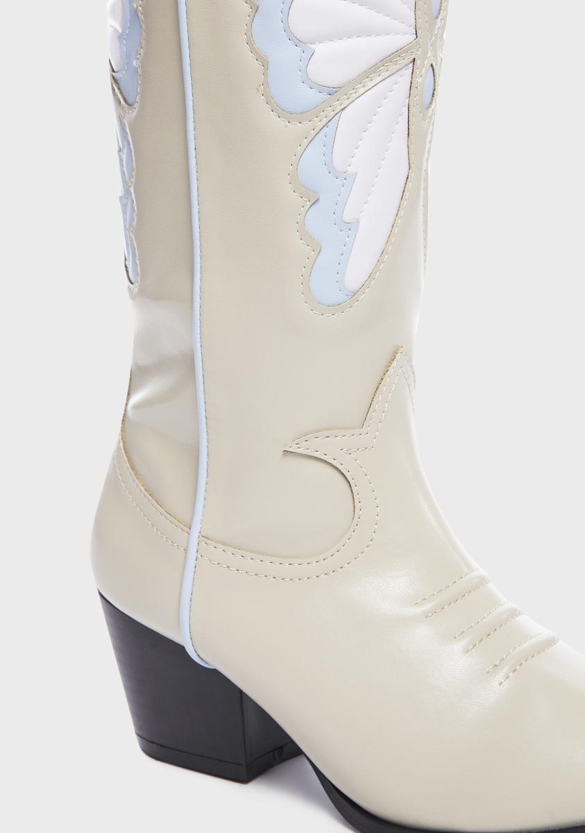 Cream Mallow Cowboy Boots