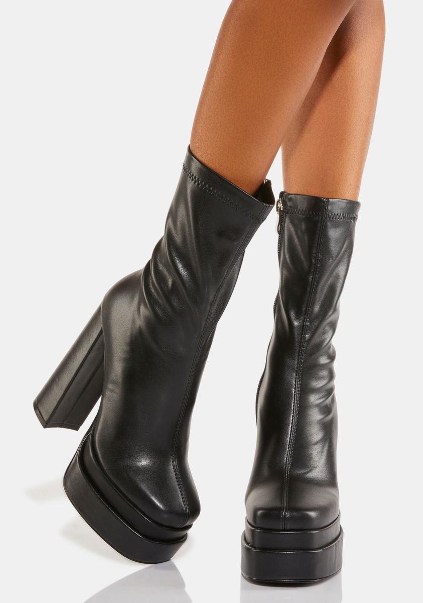 Black Martha Platform Boots