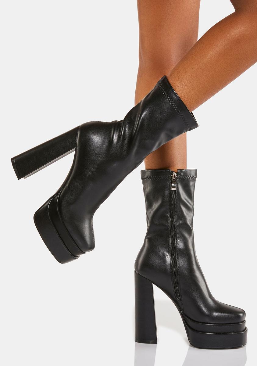 Black Martha Platform Boots