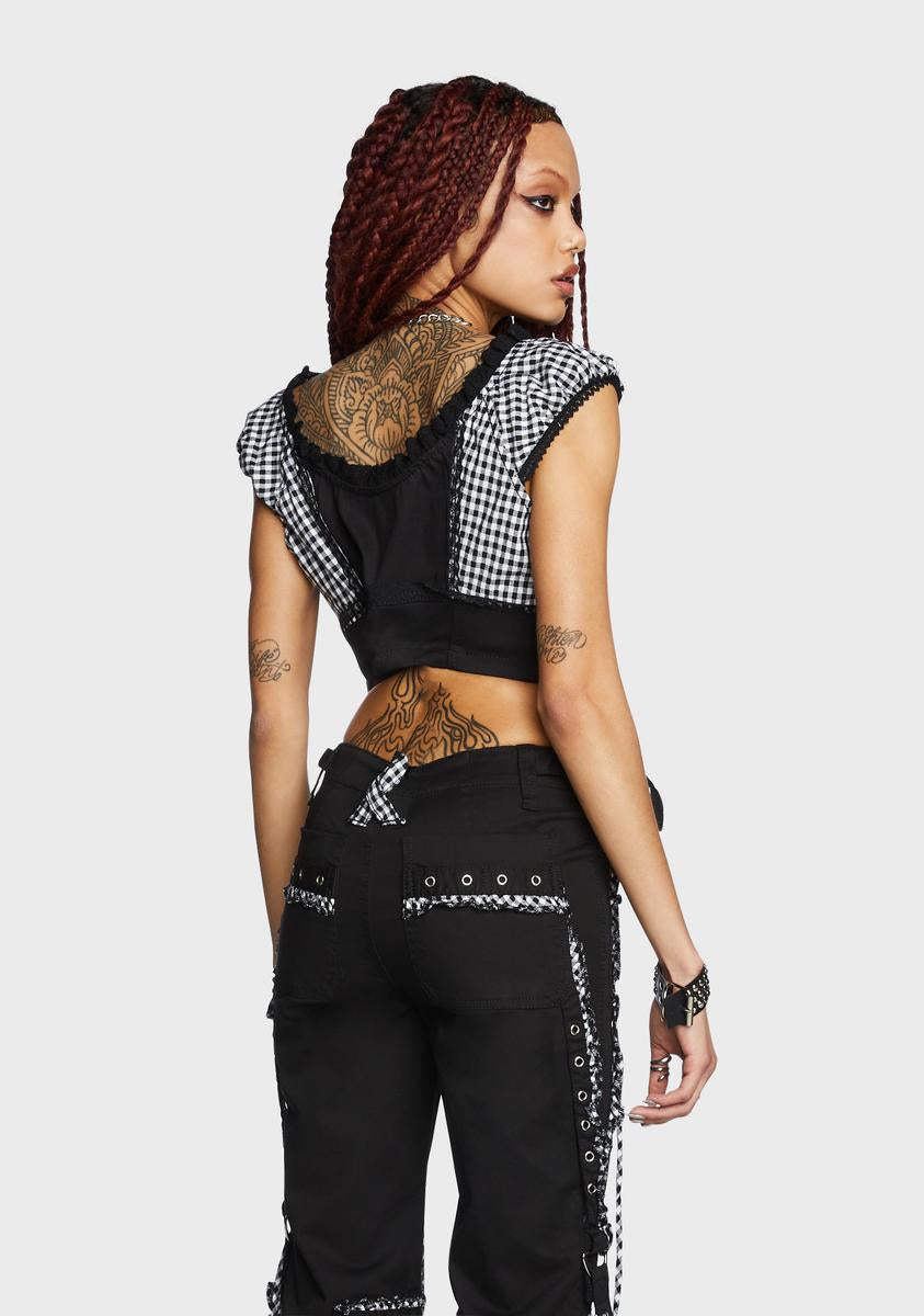 Black And White Bo Peep Crop Top