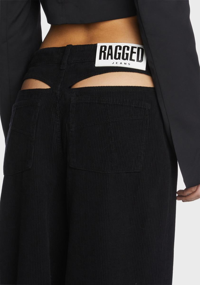 Cord Cut Out Release Jeans
