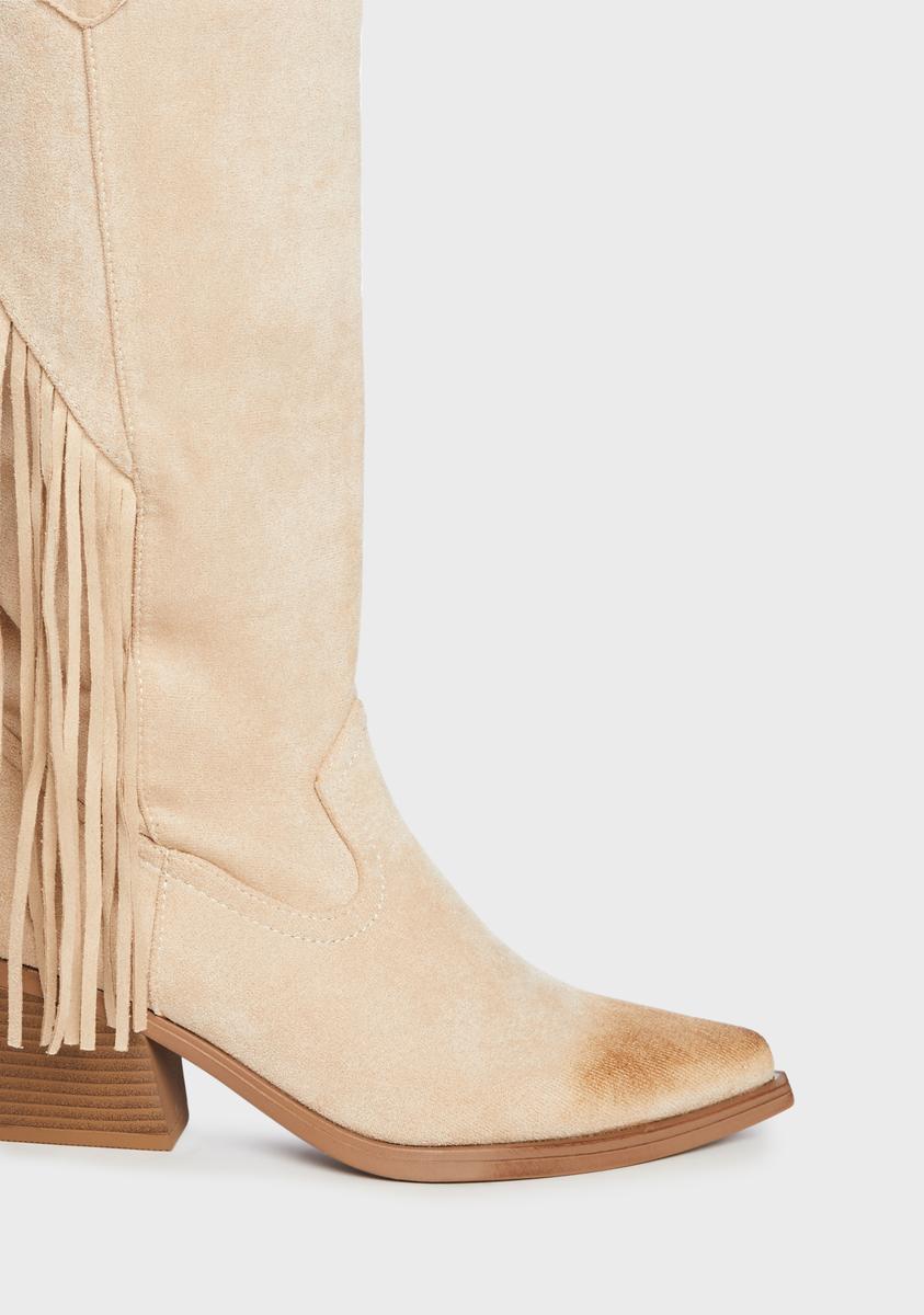 Swept Away Cowboy Boots - Nude