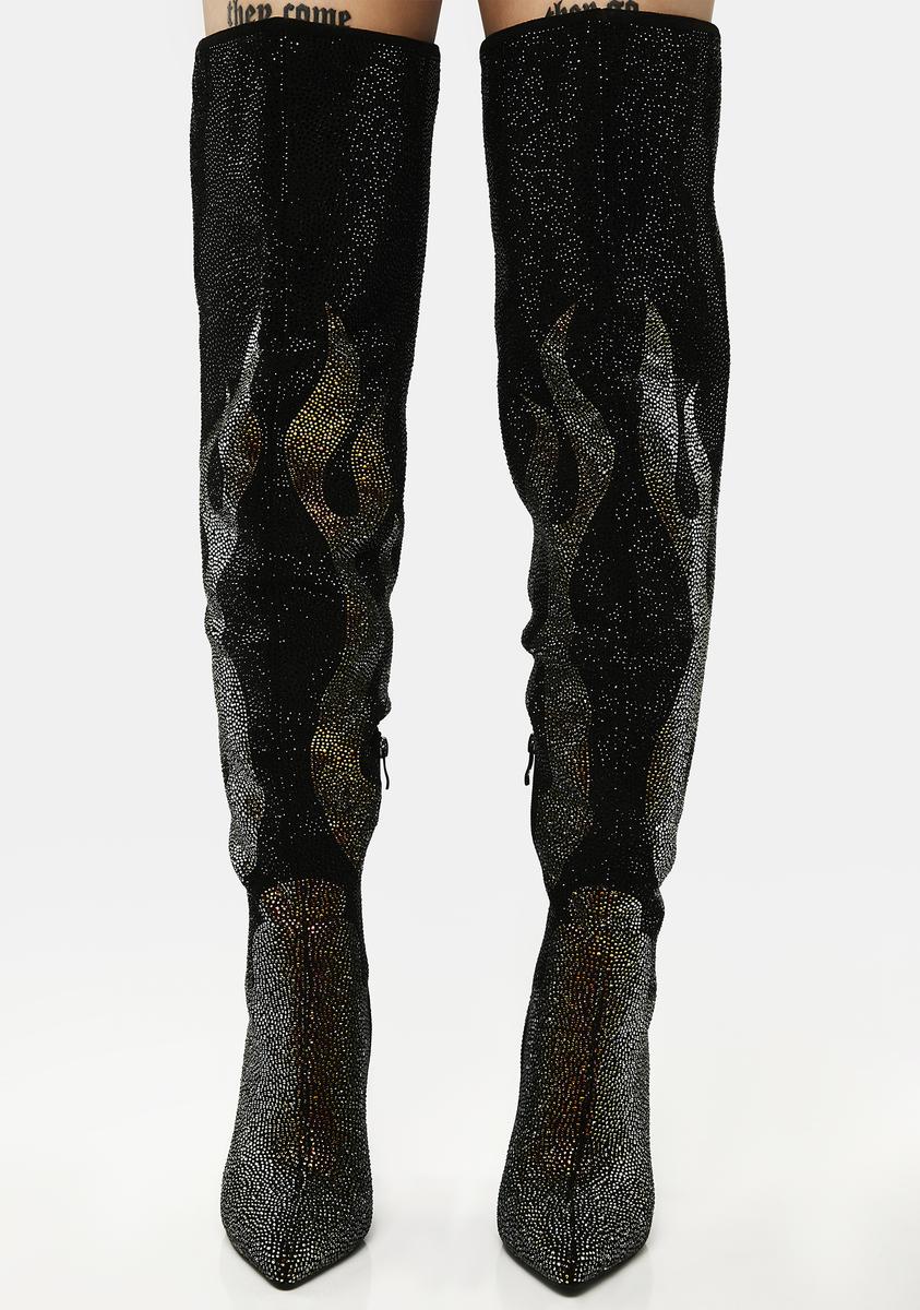 Bling Of Fire Stiletto Boots