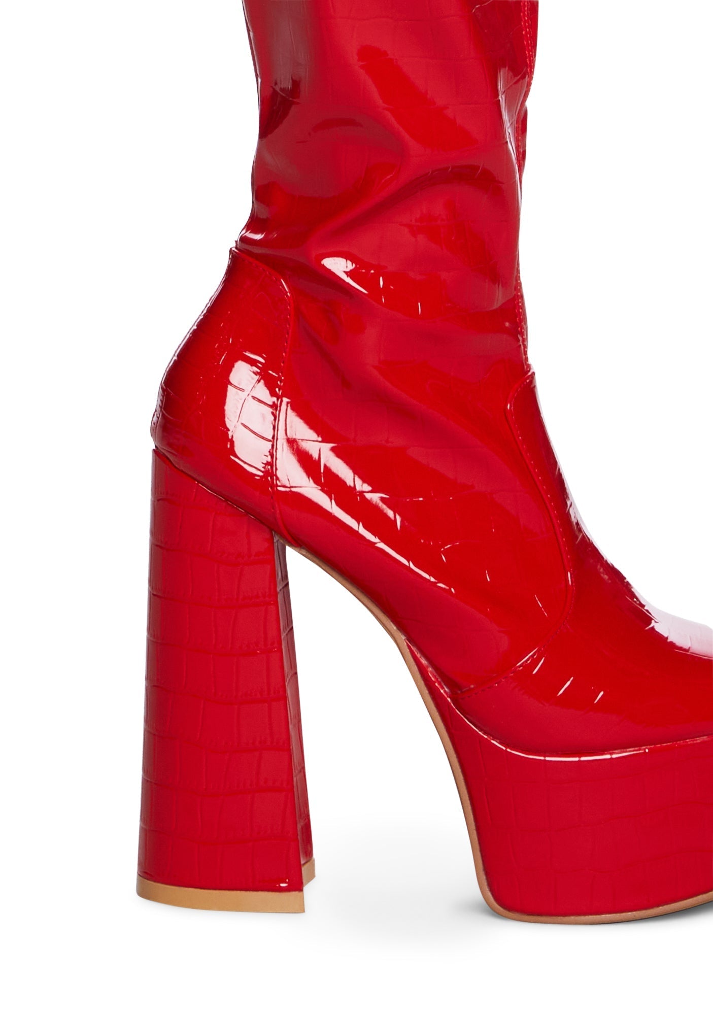 Red Bodie Knee High Boots