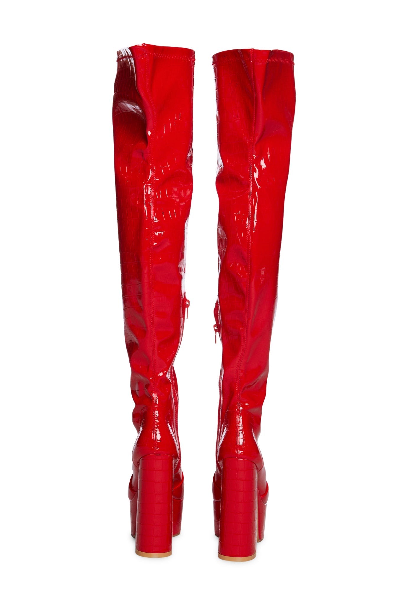 Red Bodie Knee High Boots