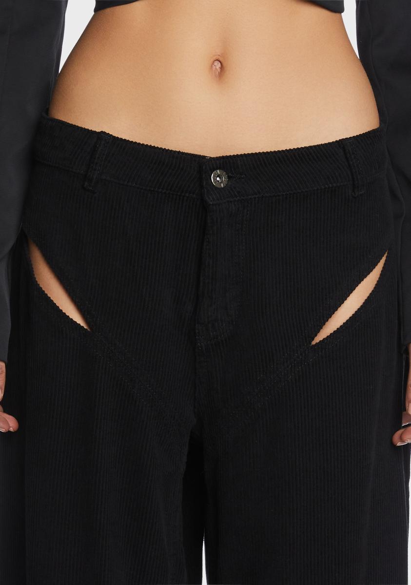 Cord Cut Out Release Jeans