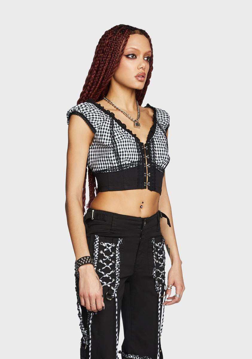 Black And White Bo Peep Crop Top