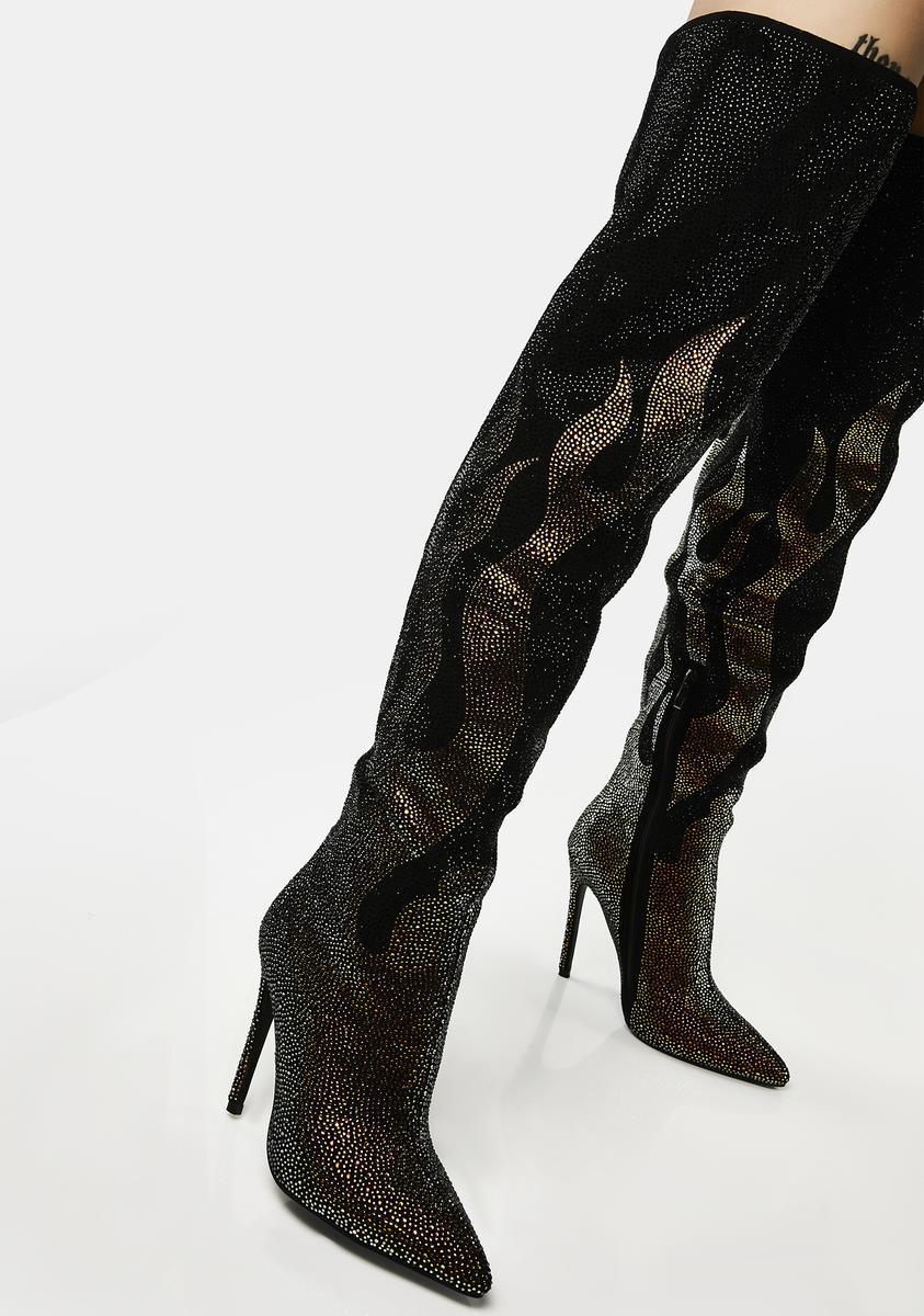 Bling Of Fire Stiletto Boots