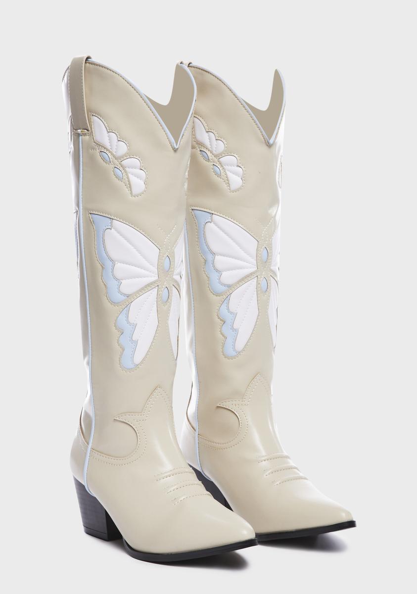 Cream Mallow Cowboy Boots