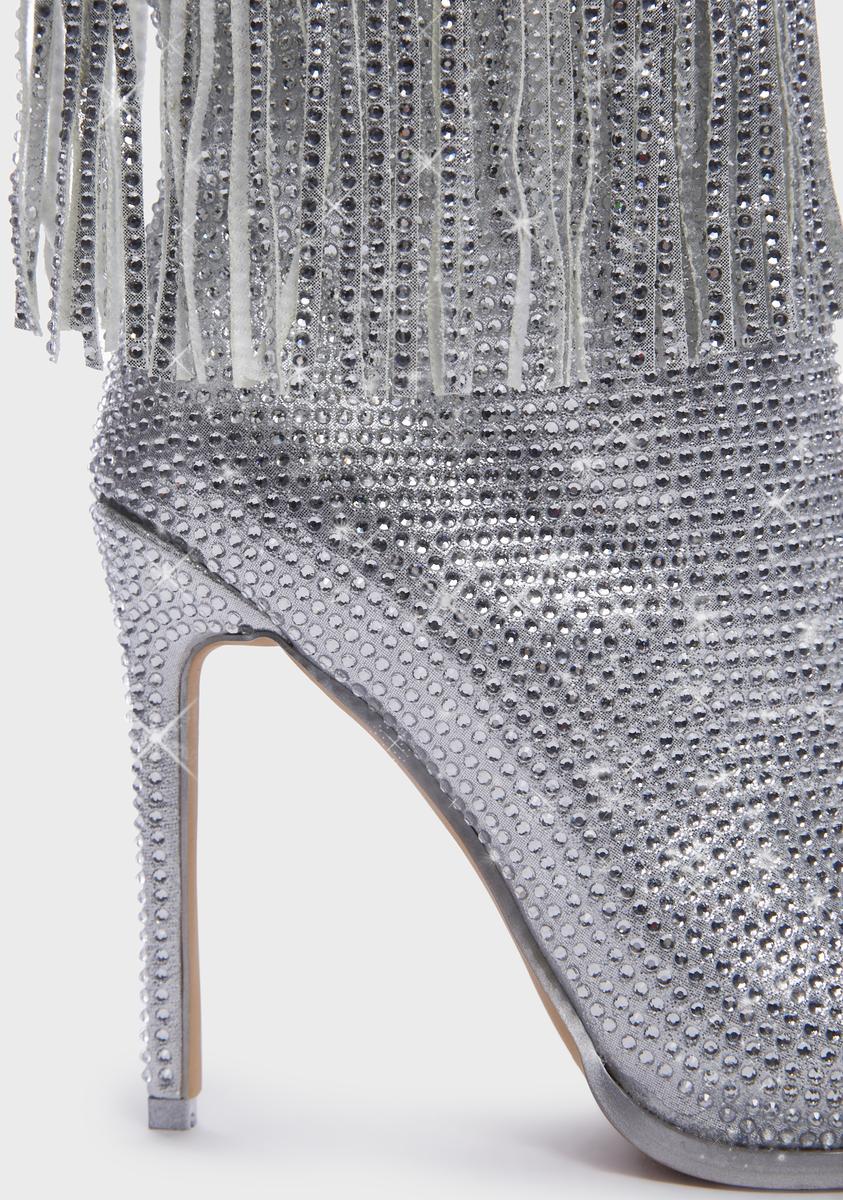 Almut Rhinestone Fringe Heeled Boots