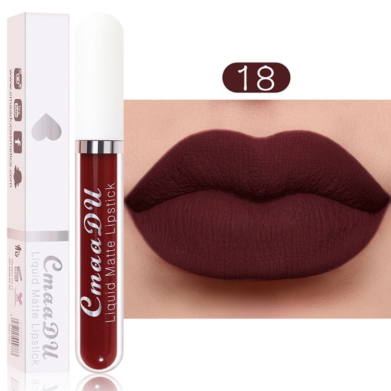 18 Color Matte Velvet Lipstick Vivid Colour Non-Stick Lipstick