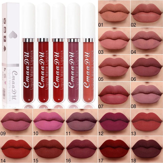 18 Color Matte Velvet Lipstick Vivid Colour Non-Stick Lipstick