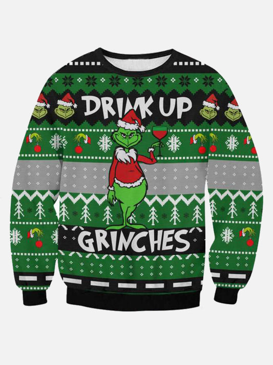 Drink Up GRinches Men's Long Sleeve Sweatshirt Green / M